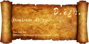 Dominus Örsi névjegykártya